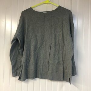 Chico’s Gray Long Sleeve Sweater Crewneck Pullover Size 1 Medium
